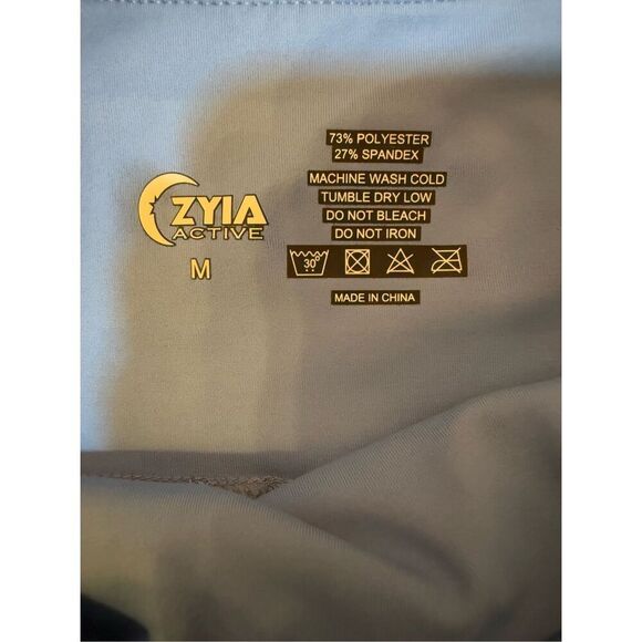 NWT Zyia Active Blue Steel Pocket Light n Tight Hi-rise Capris Sz M Athletic Pan - Picture 3 of 10